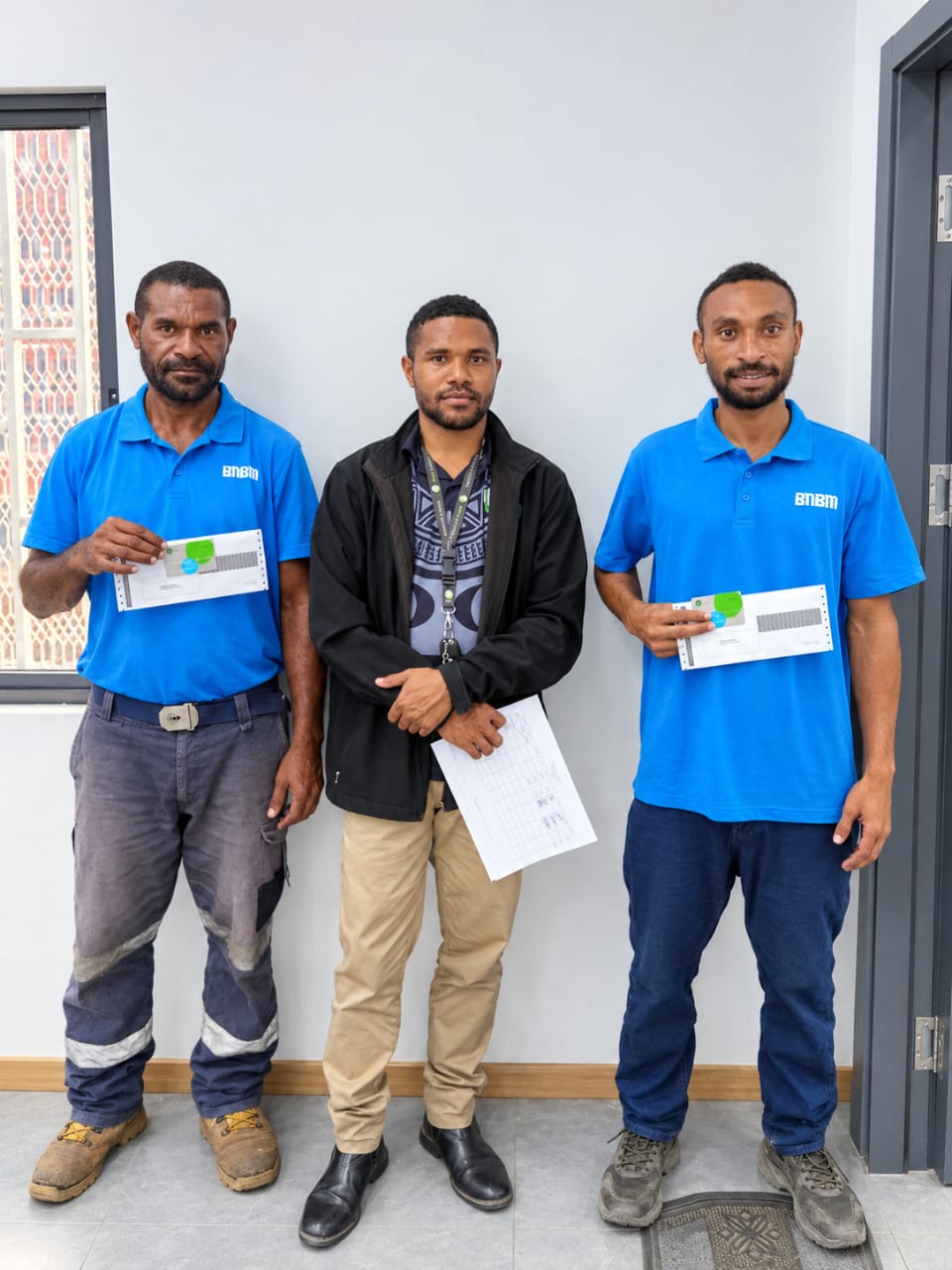 NCSL Lae Branch Connecting with members at BNBM Warehouse through Poro Card issuance and employer engagement.